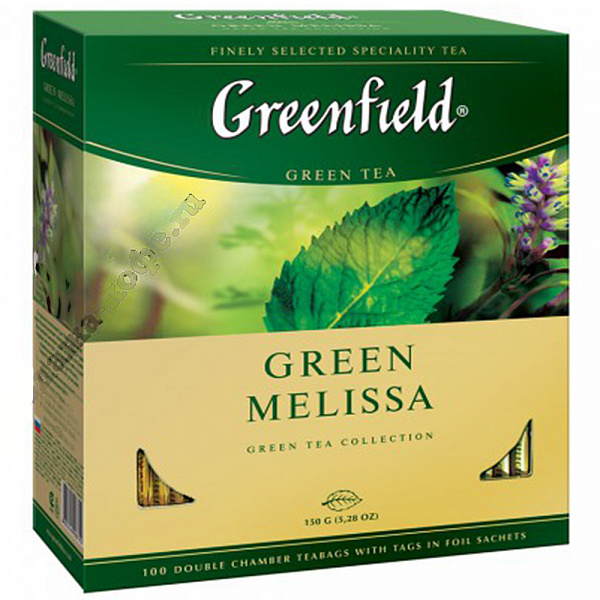 Чай зеленый Greenfield Green Melissa 100 пакетиков фото в онлайн-магазине Kofe-Da.ru